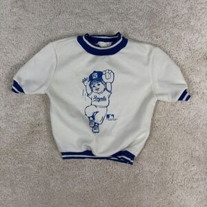Vintage 1970's Kansas City Royals MLB Kids Sweatshirt Empire White Blue 3T